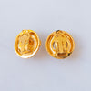 Chanel Vintage CC Cabochon Textured Frame Clip On Earrings