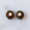 Chanel Vintage CC Cabochon Clip On Earrings