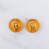 Chanel Vintage Rope Cabochon Clip On Earrings