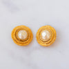 Chanel Vintage Rope Cabochon Clip On Earrings