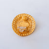 Chanel Vintage Textured Cabochon Clip On Earrings