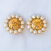 Chanel Quilted Pearl Clip On Earrings