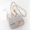 Chanel Light Grey Lambskin Quilted Mini Square  Pearl Crush Flap Bag