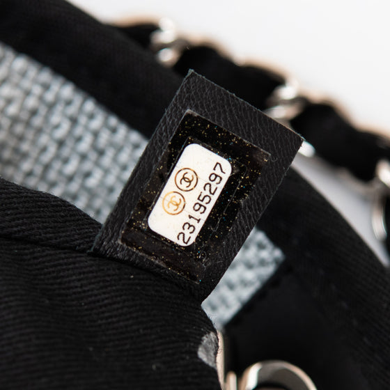 Chanel Grey Canvas and Leather Deauville Shopper Tote Bag