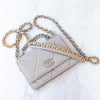 Chanel 19 Grey Leather Wallet On Chain Flap Bag