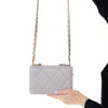 Chanel 19 Grey Leather Wallet On Chain Flap Bag