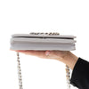 Chanel 19 Grey Leather Wallet On Chain Flap Bag