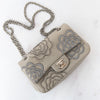 Chanel Camellia Follies Embroidered Grey Small Flap Bag