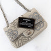 Chanel Camellia Follies Embroidered Grey Small Flap Bag