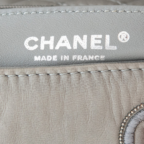 Chanel Camellia Follies Embroidered Grey Small Flap Bag