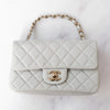 Chanel Grey Leather Mini Rectangular Classic Flap Bag