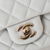 Chanel Grey Leather Mini Rectangular Classic Flap Bag