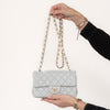 Chanel Grey Leather Mini Rectangular Classic Flap Bag