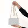 Chanel Grey Leather Mini Rectangular Classic Flap Bag