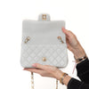 Chanel Grey Leather Mini Rectangular Classic Flap Bag