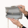 Chanel Grey Leather Mini Rectangular Classic Flap Bag
