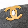 Chanel 19 Medium Grey Quilted Wool Felt Flap Bag