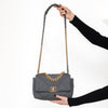 Chanel 19 Medium Grey Quilted Wool Felt Flap Bag