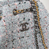 Chanel Quilted Small Gabrielle Backpack in Grey And Pink Boucle Tweed