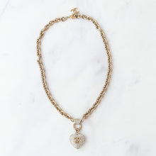  Chanel Strass and Pale Gold Metal CC Heart Necklace 2020