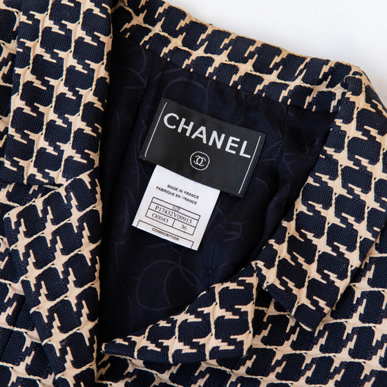 Chanel 01P Navy and Cream Jacket