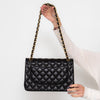 Chanel Black Jumbo Classic Double Flap Bag In Lambskin Leather