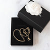 Chanel Black Leather And Gold Chain Crystal Logo ID Choker Necklace