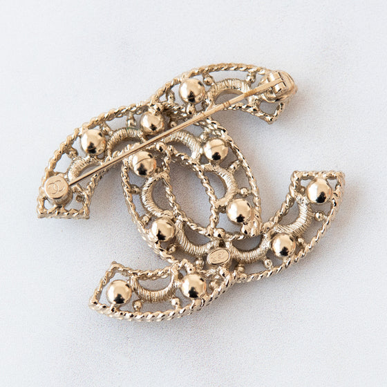 Chanel CC Pearl And Crystal Brooch