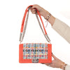 Chanel Fantasy Tweed And Coral Leather Medium Boy Bag