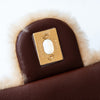 Unused Chanel Mini Rectangular Shearling And Brown Lambskin Leather Bag