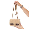 Unused Chanel Mini Rectangular Shearling And Brown Lambskin Leather Bag