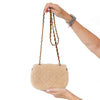 Unused Chanel Mini Rectangular Shearling And Brown Lambskin Leather Bag