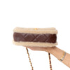 Unused Chanel Mini Rectangular Shearling And Brown Lambskin Leather Bag