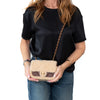 Unused Chanel Mini Rectangular Shearling And Brown Lambskin Leather Bag