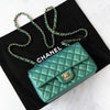 Chanel Mini Rectangular Metallic Green Leather Bag