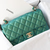 Chanel Mini Rectangular Metallic Green Leather Bag