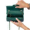 Chanel Mini Rectangular Metallic Green Leather Bag