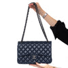 Chanel Navy Jumbo Classic Double Flap Bag In Lambskin Leather