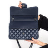 Chanel Navy Jumbo Classic Double Flap Bag In Lambskin Leather