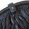 Chanel Navy Lambskin And Lizard Leather Kisslock Frame Bag