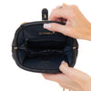 Chanel Navy Lambskin And Lizard Leather Kisslock Frame Bag