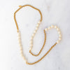 Chanel VIntage Simulated Pearl And Chain Sautoir Long Necklace