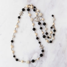  Chanel Crystal Encrusted CC And Spheres Necklace Simulated Pearl Necklace