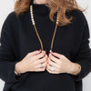 Chanel VIntage Simulated Pearl And Chain Sautoir Long Necklace