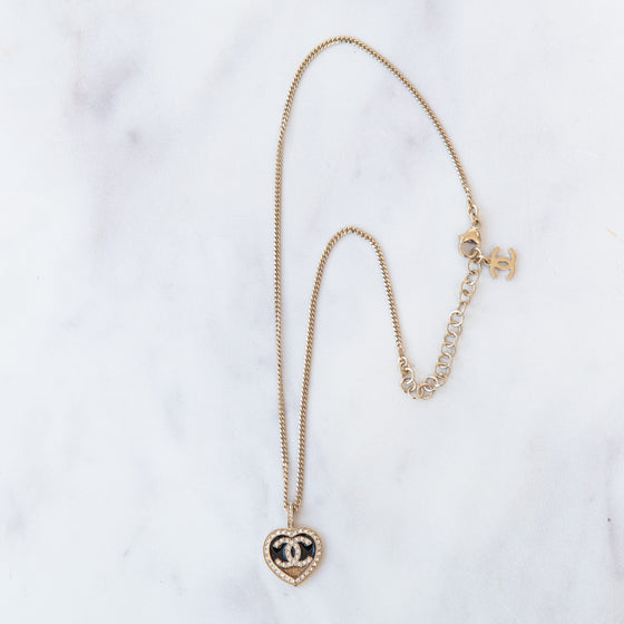 Chanel CC Heart Pendant Necklace