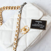 Chanel 19 Medium Large Off White Leather Quilted Flap Bag