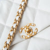 Chanel 19 Medium Large Off White Leather Quilted Flap Bag