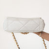 Chanel 19 Medium Large Off White Leather Quilted Flap Bag