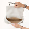 Chanel 19 Medium Large Off White Leather Quilted Flap Bag