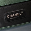 Chanel Metallic Green Leather Rainbow Hardware  Old Medium Boy Bag